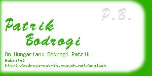 patrik bodrogi business card